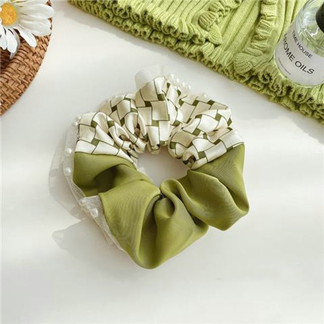 Matcha Bow Hair Ribbon with Pearl Pin - why so matcha.